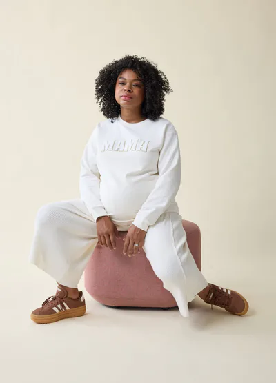 Ingrid & Isabel The Mama Maternity + Postpartum Sweatshirt Cream