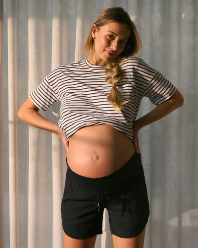 Ripe Maternity Claudette Nursing Tee  White / Ink