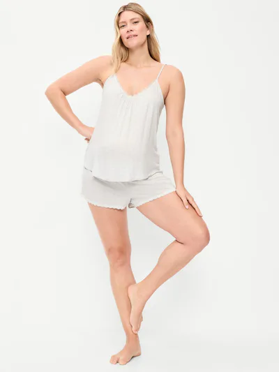 Old Navy Maternity Lace-Trim Pajama Tank and Shorts Set