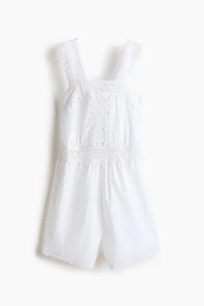 H&M MAMA Lace-Detail Cotton Romper