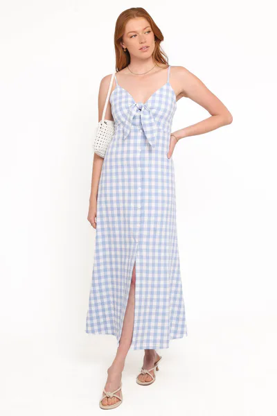 Petal & Pup Menora Maxi Dress - Blue Gingham