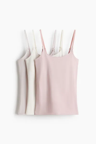 H&M MAMA 3-Pack Nursing Camisole Tops