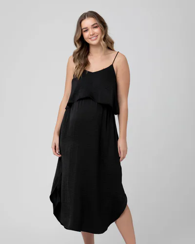 Ripe Maternity Nursing Slip Dress Black