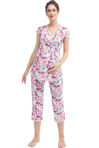 Kimi + Kai Kimi + Kai Maternity "Addison" Nursing PJ Set