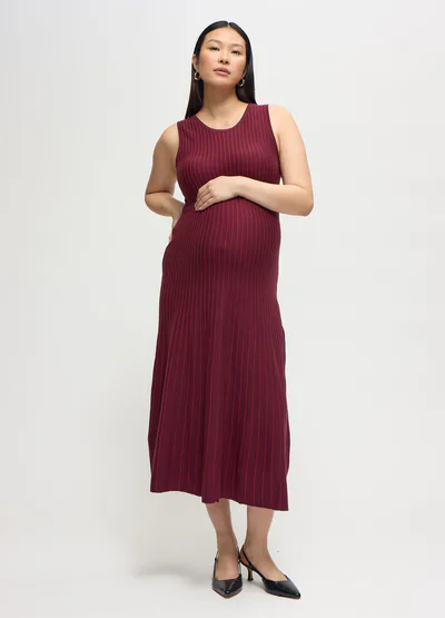 Ingrid & Isabel The All-Access Stripe Sweater Midi Maternity Dress