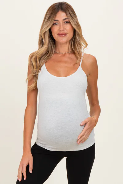 PinkBlush Oatmeal Basic Adjustable Strap Maternity Cami