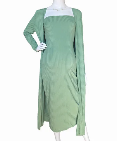 Bump City Bump City Exclusive: The Duster and Dress Set (Sage Green)