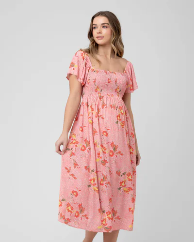 Ripe Maternity Libby Smocked Dress  Pink