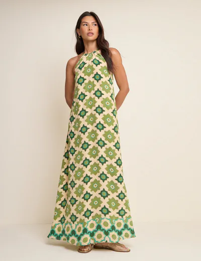 For The Creators Sara Green Floral Halterneck Midi Dress