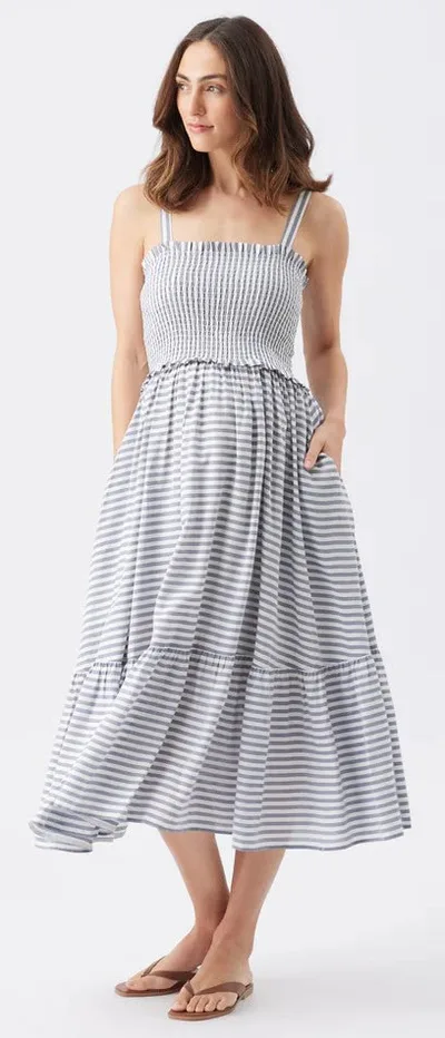 Special Addition Sofie Stripe Maternity Dress in Indigo & White