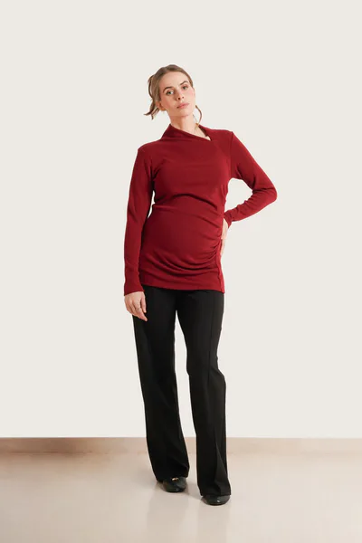 NOM Maternity Claire Asymmetric Sweater