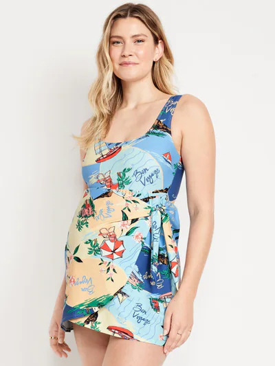 Old Navy Maternity Classic Wrap Swim Dress