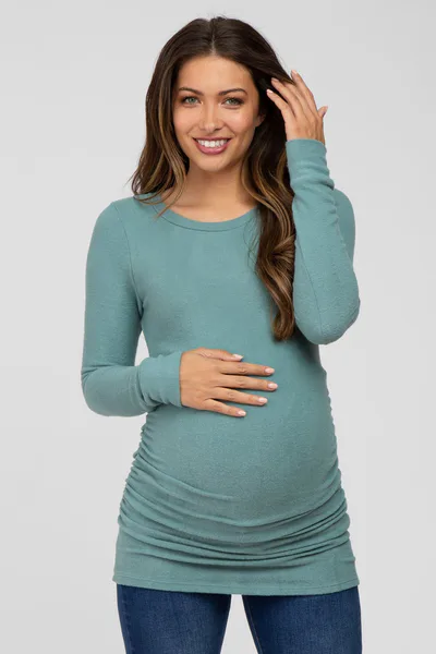 PinkBlush Jade Soft Knit Ruched Maternity Top