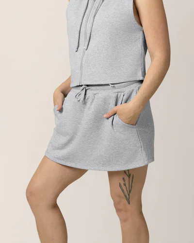 Kindred Bravely French Terry On the Go Skort | Grey Heather