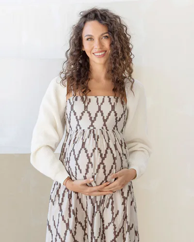 Angel Maternity Maternity Bolero Knit Top In Vanilla Cream