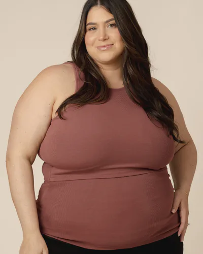 Kindred Bravely Ribbed Bamboo Racerback Nursing Tank | Redwood