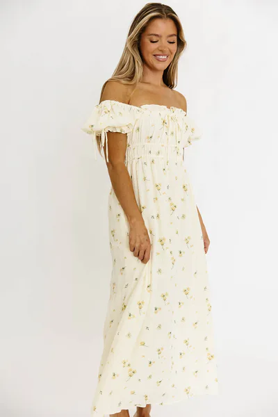 Worth Collective Savanna Steppe 100% Cotton Dress in Cream - Bump Friendly & Inclusive Sizing (S-3XL)