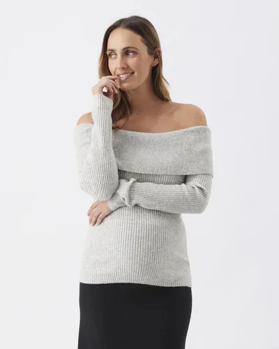 Ripe Maternity Maisy Off Shoulder Knit   Silver Marle