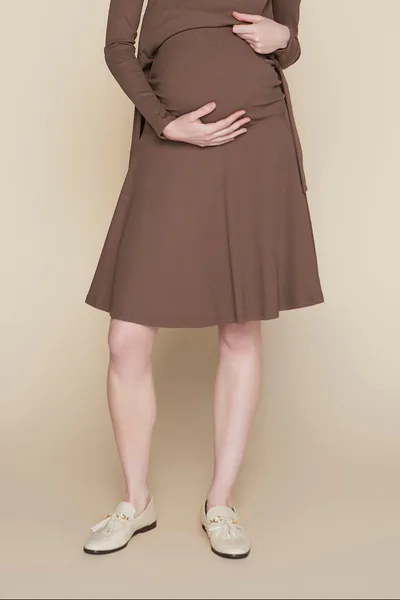 Apparalel Amethyst Maternity Skirt in Hazelnut