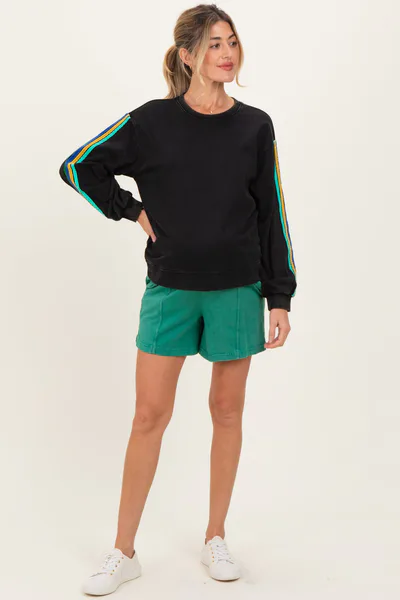 PinkBlush Green Hidden Drawstring Maternity Shorts