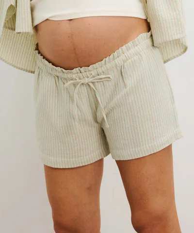 Bump City HATCH: The Bungalow Beach Short (Natural Blue Stripe)