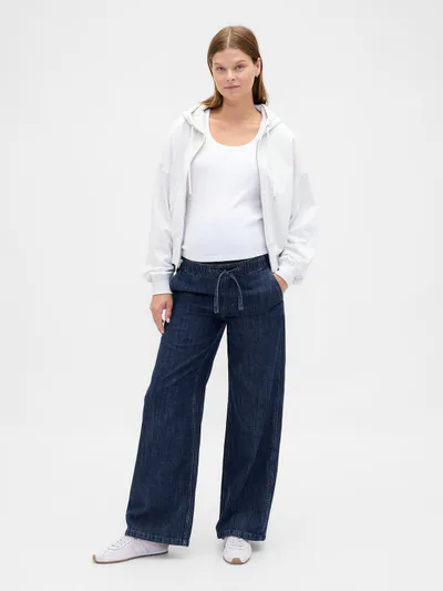 Gap Maternity Full Panel Easy Wide-Leg Jeans