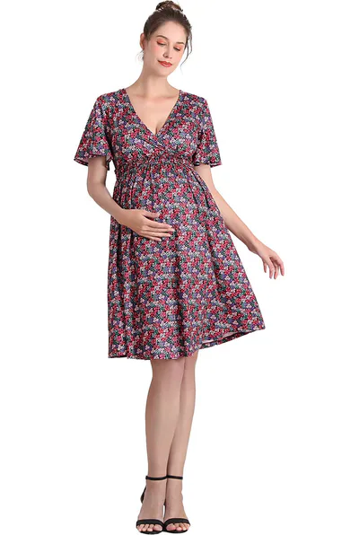Kimi + Kai Kimi + Kai Maternity "Evin" V-Neck Nursing Dress