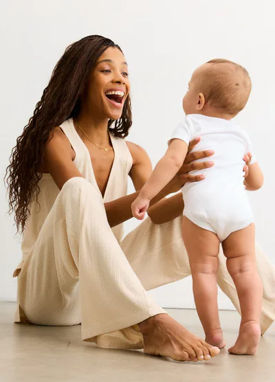 HATCH The Silky Ribbed Pointelle Easy Pant