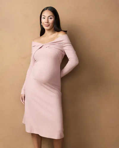 Soon Maternity Twist Off shoulder Dress