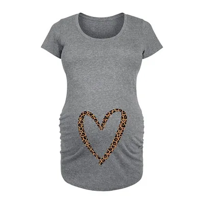 Kohl's Maternity Leopard Heart Outline Graphic Tee