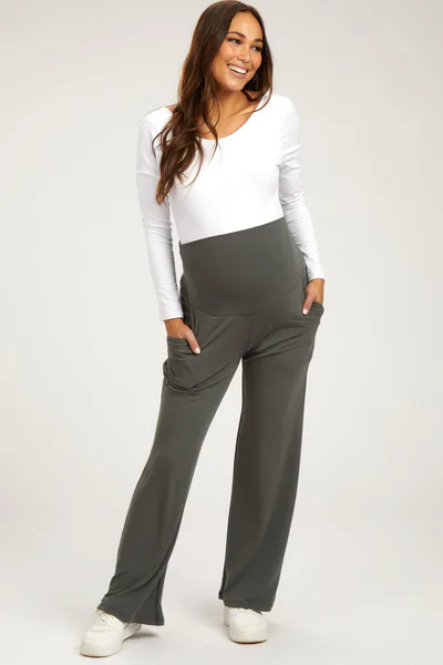 PinkBlush Gray Maternity Yoga Pants