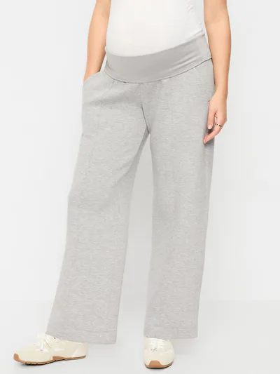 Old Navy Maternity Bounce Fleece Rollover-Waist Wide-Leg Pants