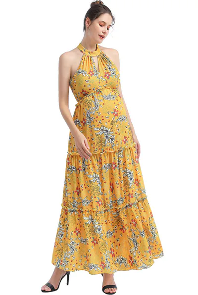 Kimi + Kai Kimi + Kai Maternity "Soleil" Floral Print Maxi Dress