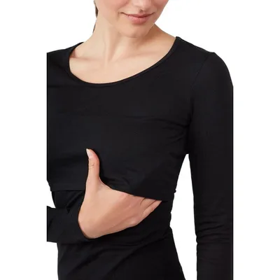 Target Modern Eternity Charlotte Long Sleeves Round Neck Nursing Top Black Medium