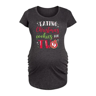 Kohl's Maternity Eating Christmas Cookies For Two Graphic Tee