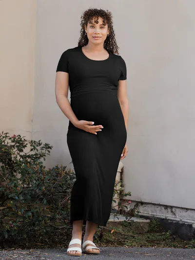 Kindred Bravely Olivia Ribbed Bamboo 2-in-1 Maternity & Nursing Dress