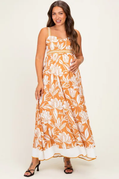 PinkBlush Amber Mixed Floral Sleeveless Maternity Maxi Dress