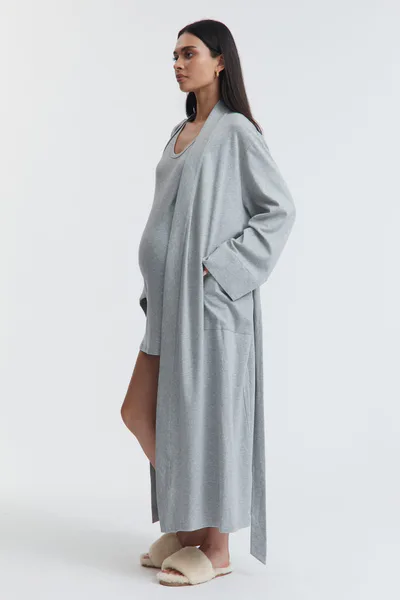 Legoe Heritage Organic Cotton Jersey Robe (Grey Marle)