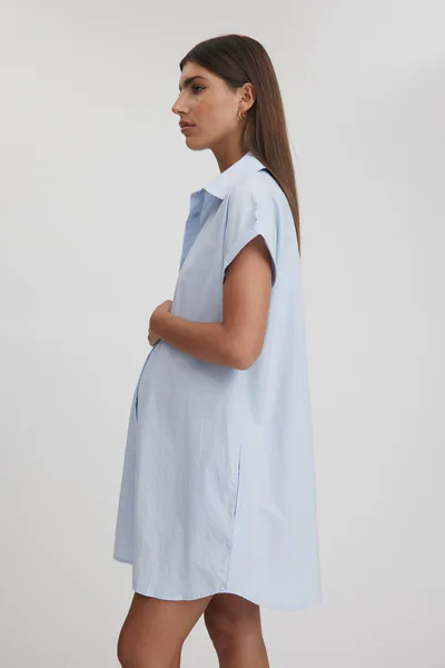 Legoe Heritage Suki Cotton Poplin SS Dress (Ice Blue)