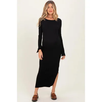 Target Pinkblush Black Scoop Back Long Sleeve Maternity Maxi Dress Small