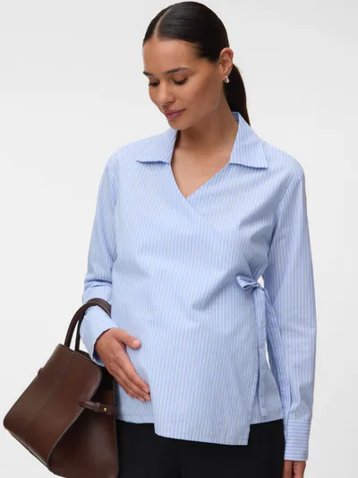 For The Creators Maternity Wrap Striped Shirt