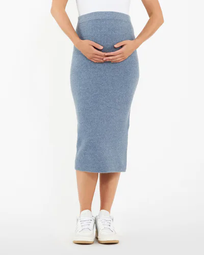 Ripe Maternity Dani Knit Skirt Denim Marle