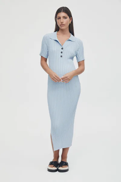 Legoe Heritage Luxe Polo Dress (Sky Blue) - FINAL SALE