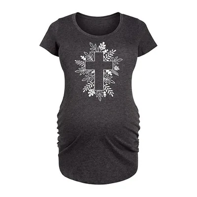 Kohl's Maternity Foliage Cross Graphic Tee