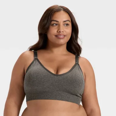 Target Women's Seamless Light Support Nursing Sports Bralette - Auden™ Heathered Gray L