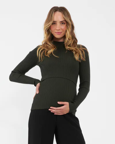 Ripe Maternity Lift Up Nursing Knit  Ivy