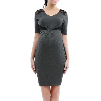 Kohl's Maternity Pokkori Knot Front Lace Accent Dress
