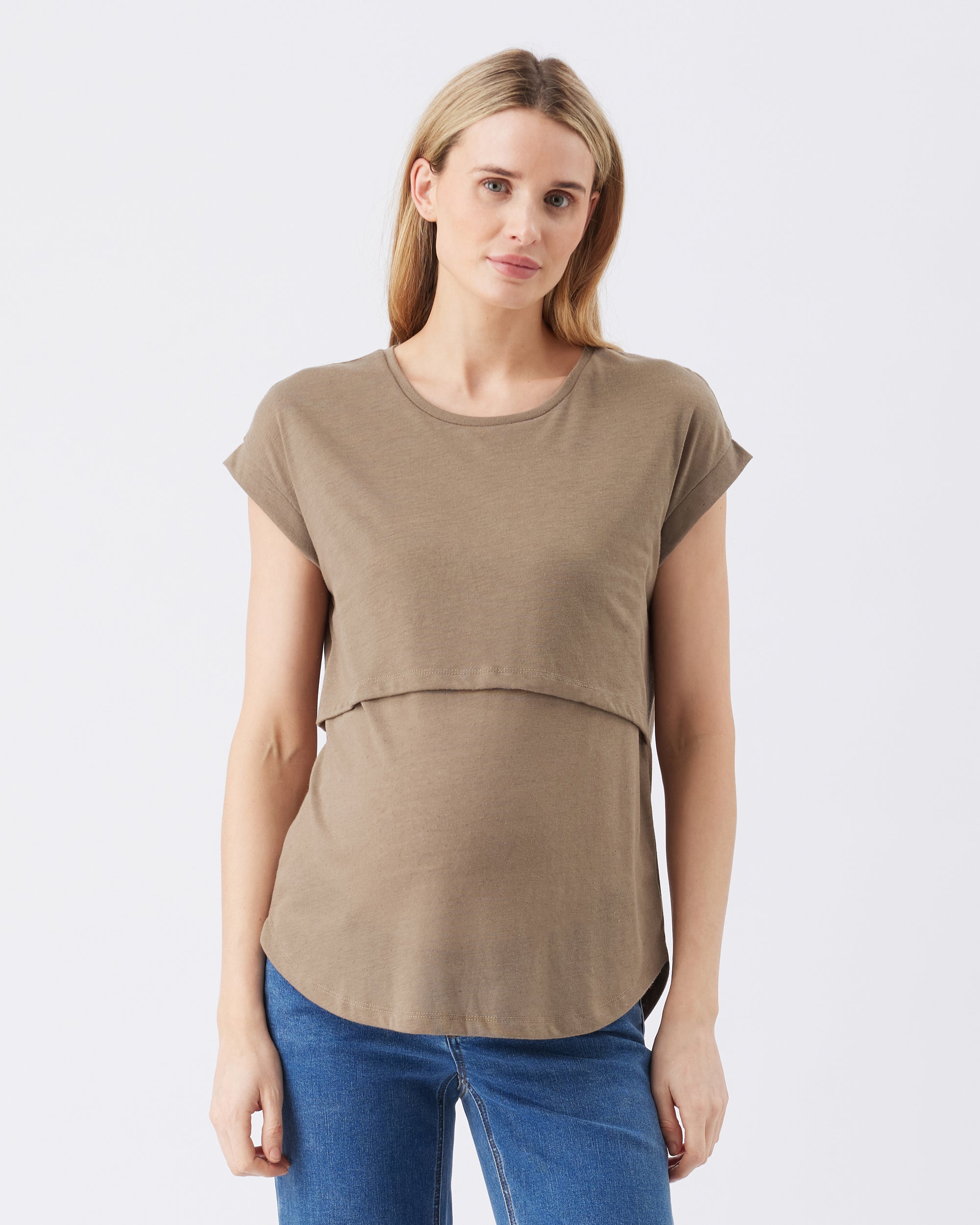 Ripe Maternity Ziggy Nursing Tee  Olive