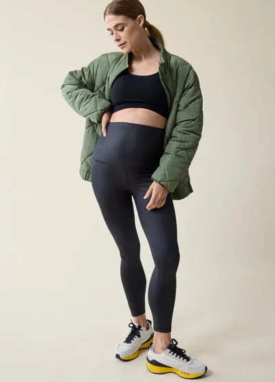 Ingrid & Isabel Glossy Everywear Black Maternity Legging