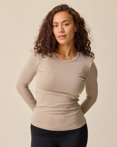 Kindred Bravely Ribbed Bamboo Long Sleeve Nursing T-shirt | Sandstone